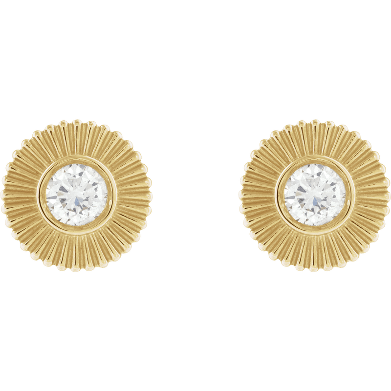 14K Yellow 1/3 CTW Lab-Grown Diamond Starburst Stud Earrings