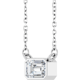 Lab Grown Emerald Cut Diamond Necklace