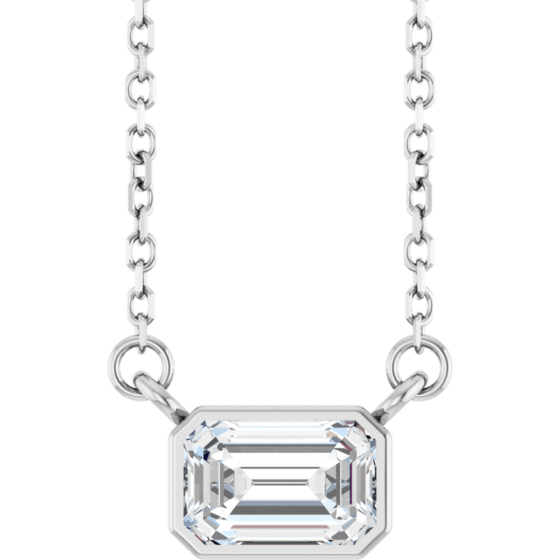 Lab Grown Emerald Cut Diamond Necklace