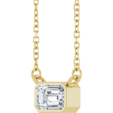 Lab Grown Emerald Cut Diamond Necklace