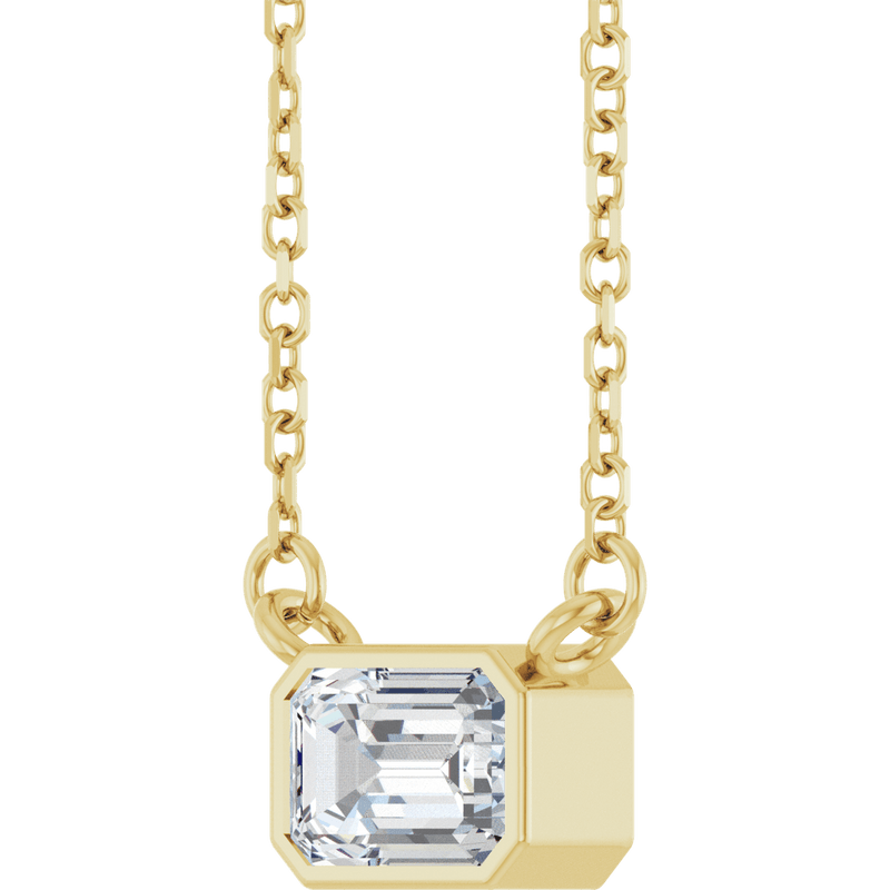 Lab Grown Emerald Cut Diamond Necklace