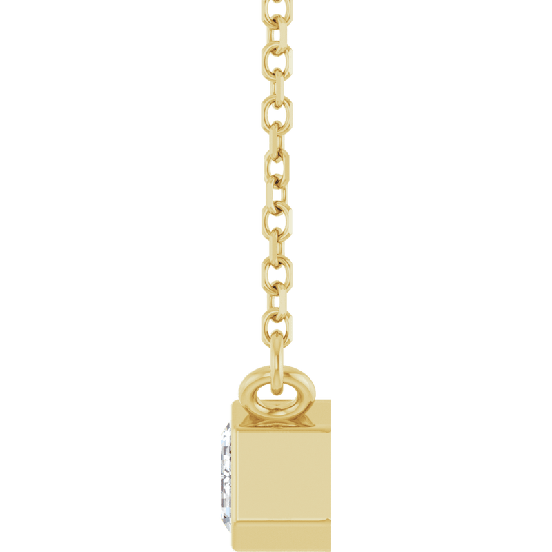 Lab Grown Emerald Cut Diamond Necklace