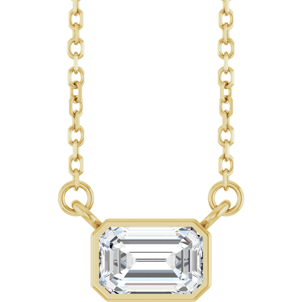 Lab Grown Emerald Cut Diamond Necklace