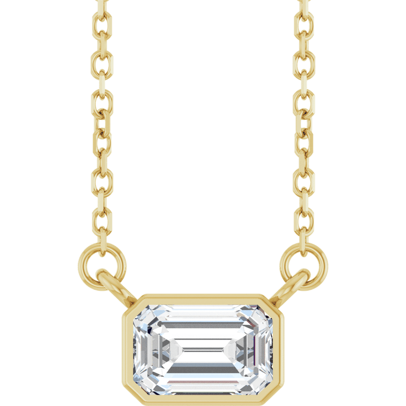Lab Grown Emerald Cut Diamond Necklace