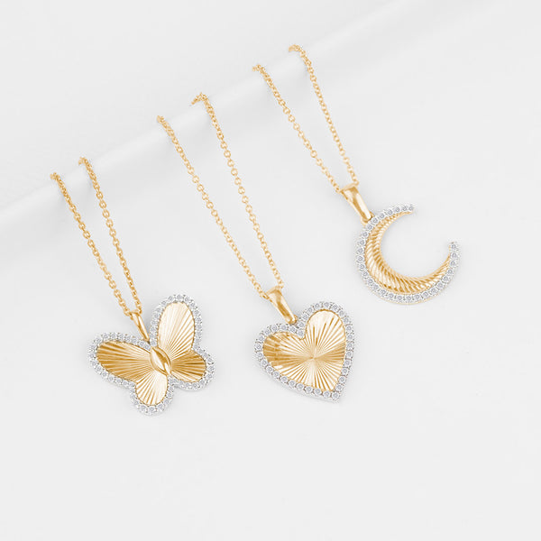 Fluted Diamond Necklace