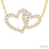 Double diamond heart necklace