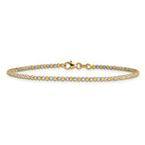Two-tone Diamond-cut Beaded Bracelet