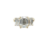Three Stone Lab Grown Emerald Cut Ring