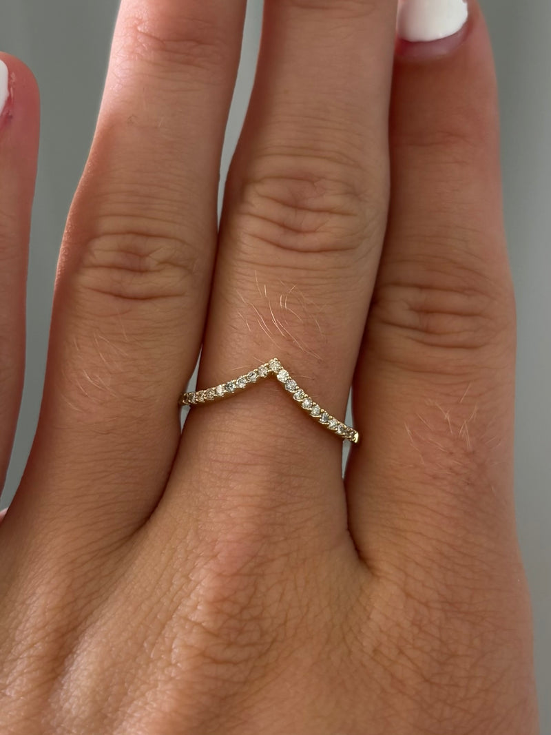 Chevron Diamond Ring