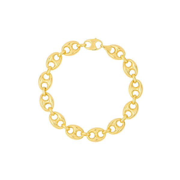 10mm Puff Mariner Chain with Fancy Oval Lobster Lock