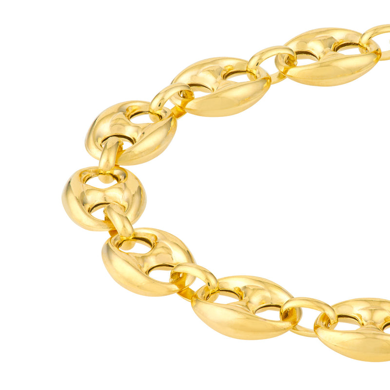 10mm Puff Mariner Chain with Fancy Oval Lobster Lock