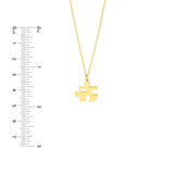 Puzzle Piece with Heart Adjustable Necklace