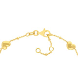 Puffed Heart Stations Saturn Chain Bracelet