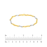 Two Tone Handmade Rectangular Link Bracelet