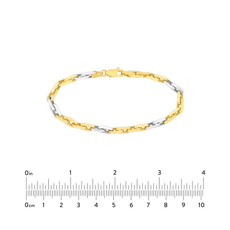 Two Tone Handmade Rectangular Link Bracelet