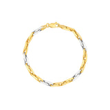 Two Tone Handmade Rectangular Link Bracelet