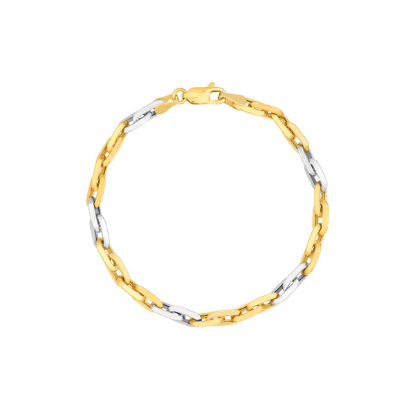 Two Tone Handmade Rectangular Link Bracelet
