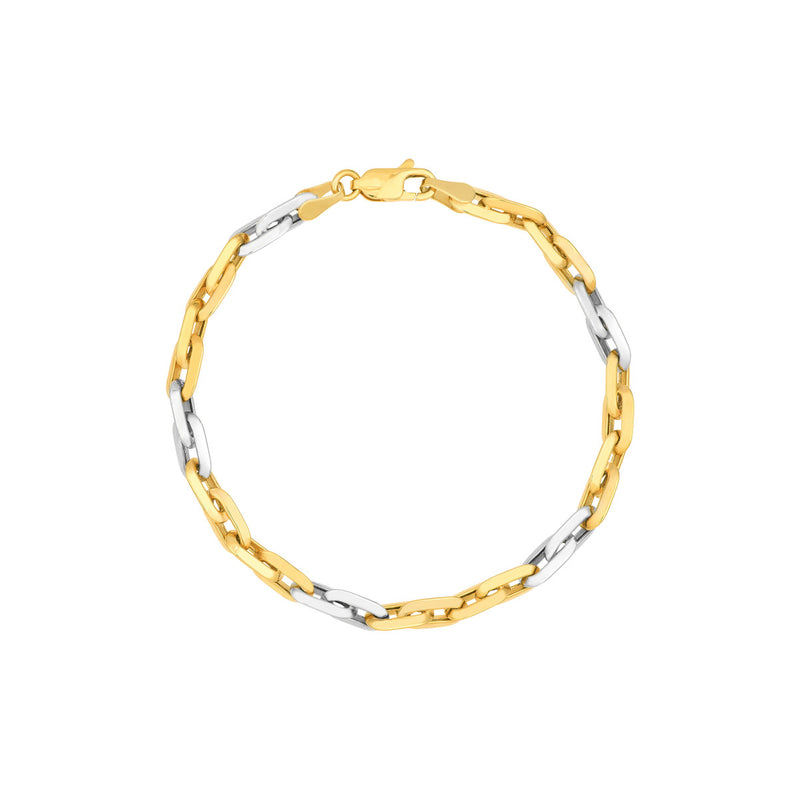 Two Tone Handmade Rectangular Link Bracelet