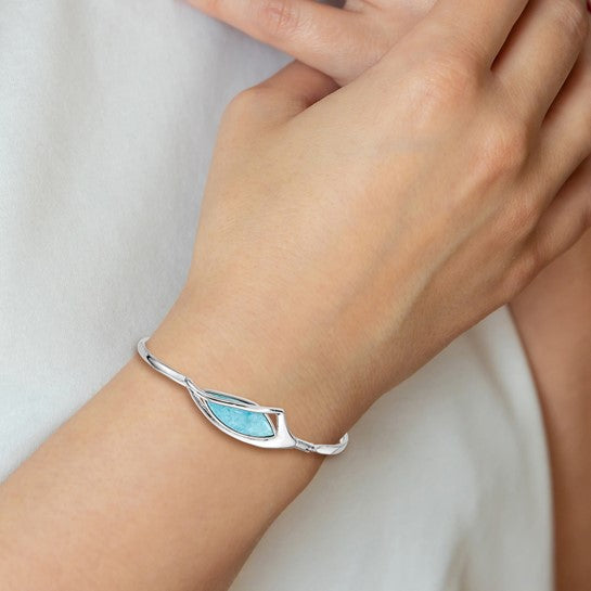 Sterling Silver Larimar Bangle