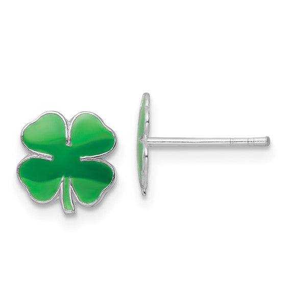 Sterling Silver Children's Clover Studs