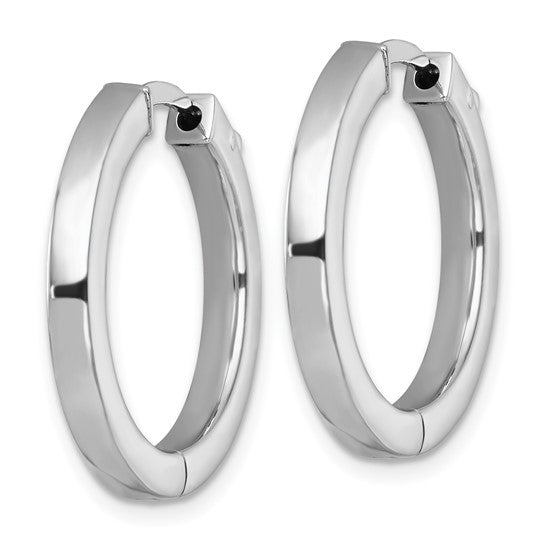 Sterling Silver Hinged Tube Hoop Earrings