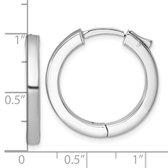 Sterling Silver Hinged Tube Hoop Earrings