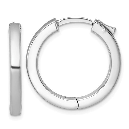 Sterling Silver Hinged Tube Hoop Earrings