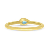 14K Yellow Gold Pear Blue Topaz Semi Precious Ring
