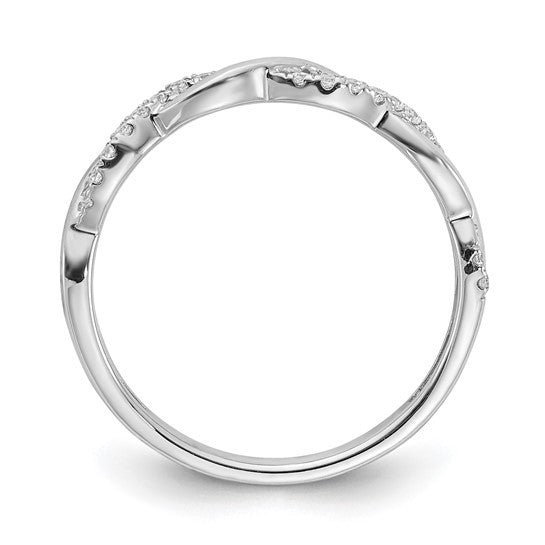 White Gold Lab Grown Diamond Twist Design Wedding Band