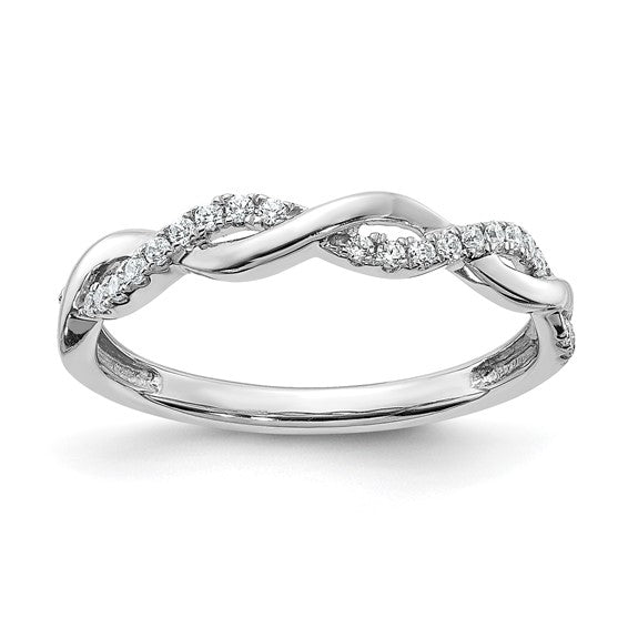 White Gold Lab Grown Diamond Twist Design Wedding Band
