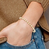 Stainless Steel Polished Yellow Freshwater Cultured Pearl Beaded Bracelet