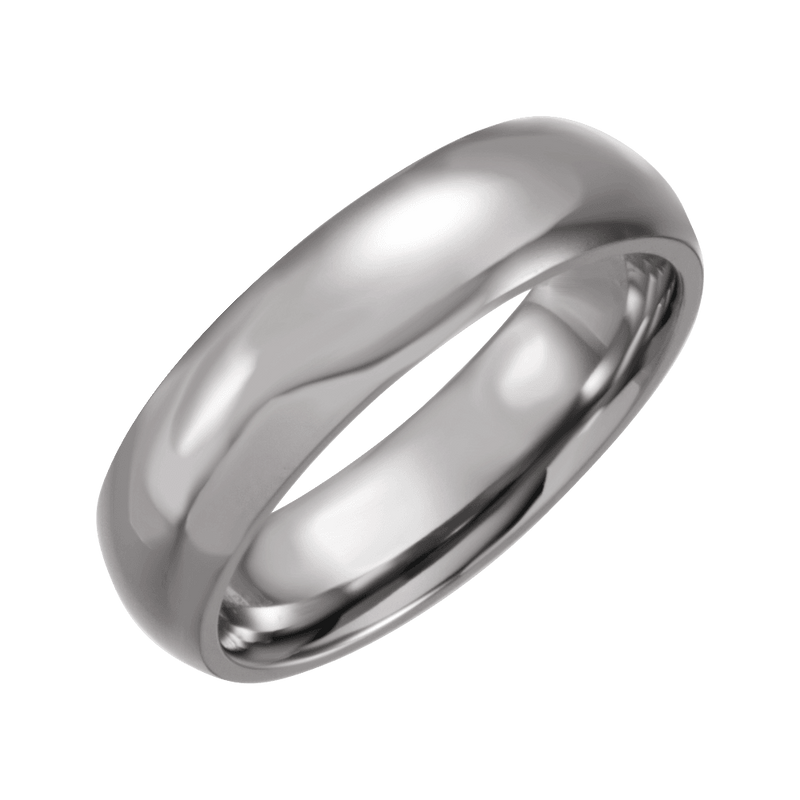 Titanium 6 mm Domed Polished Band