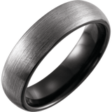 Black PVD Tungsten 6 mm Half Round Satin Band