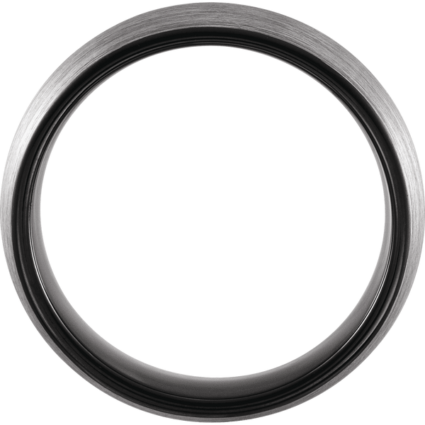 Black PVD Tungsten 6 mm Half Round Satin Band