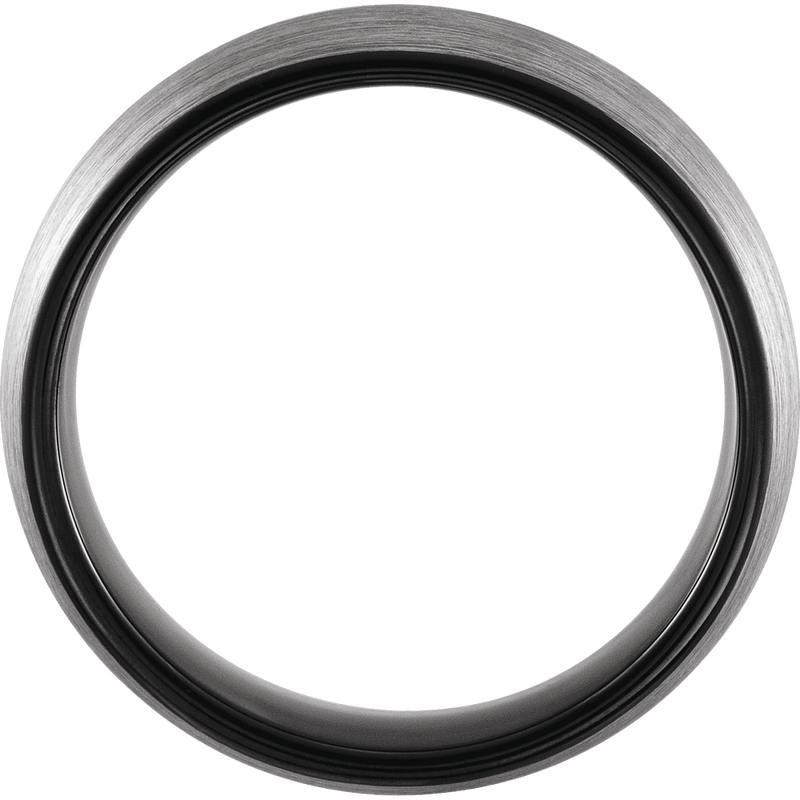 Black PVD Tungsten 6 mm Half Round Satin Band