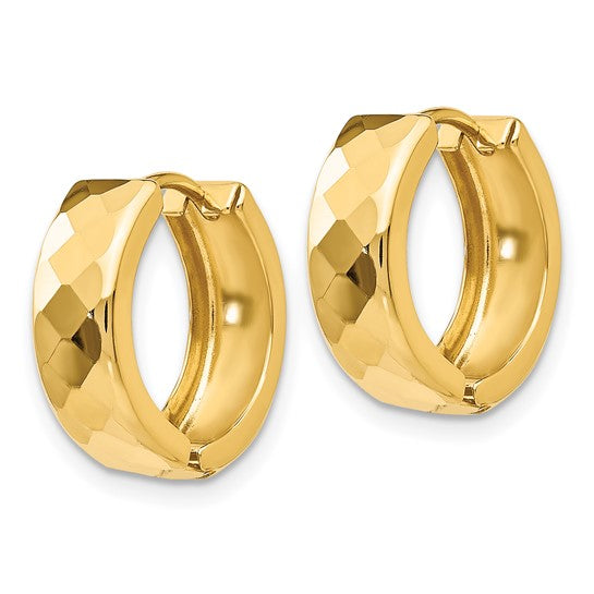 14k Faceted Hinged Hoop Earrings