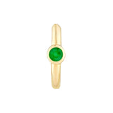 Emerald Bezel Hoop Earrings
