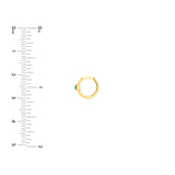 Emerald Bezel Hoop Earrings