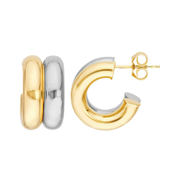 15mm Small Double Open Hoop Earrings