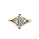 Lab Grown Hexagon Diamond Engagement Ring