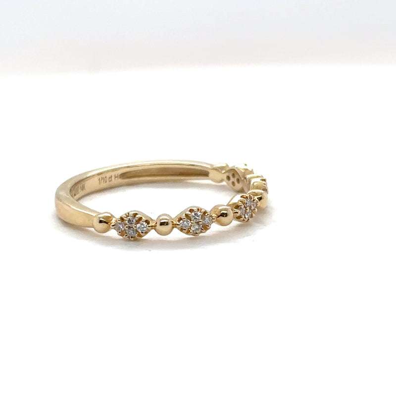Beaded Dimond Stackable Band