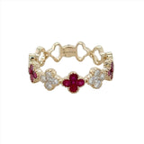 Ruby and Diamond Clover Band