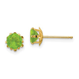 14k Children's Birthstone 5mm CZ Earrings