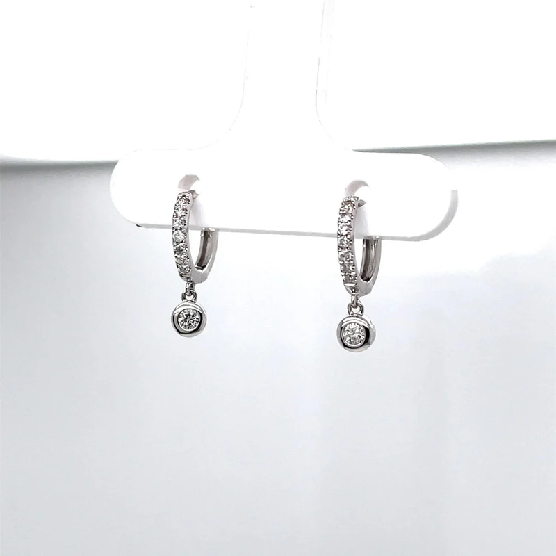 Mini Diamond Bezel Hoops
