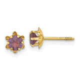 14k Children's Birthstone 5mm CZ Earrings