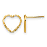 Gold heart-shaped earring on a white background