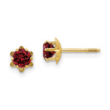 14k Children's Birthstone 5mm CZ Earrings