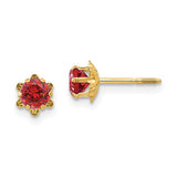 14k Children's Birthstone 5mm CZ Earrings