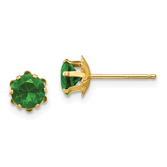 14k Children's Birthstone 5mm CZ Earrings