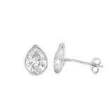 Pear Lab Grown Diamond Bezel Stud